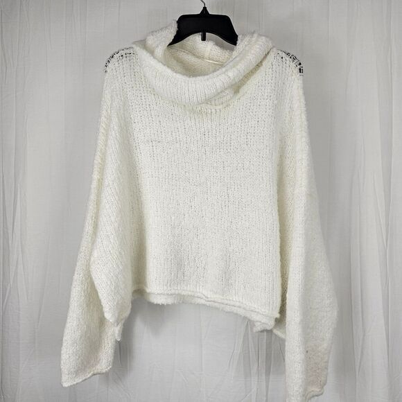 Free People BFF Oversized Cropped Ivory Womens Size Small Cowl Neck - Picture 1 of 4